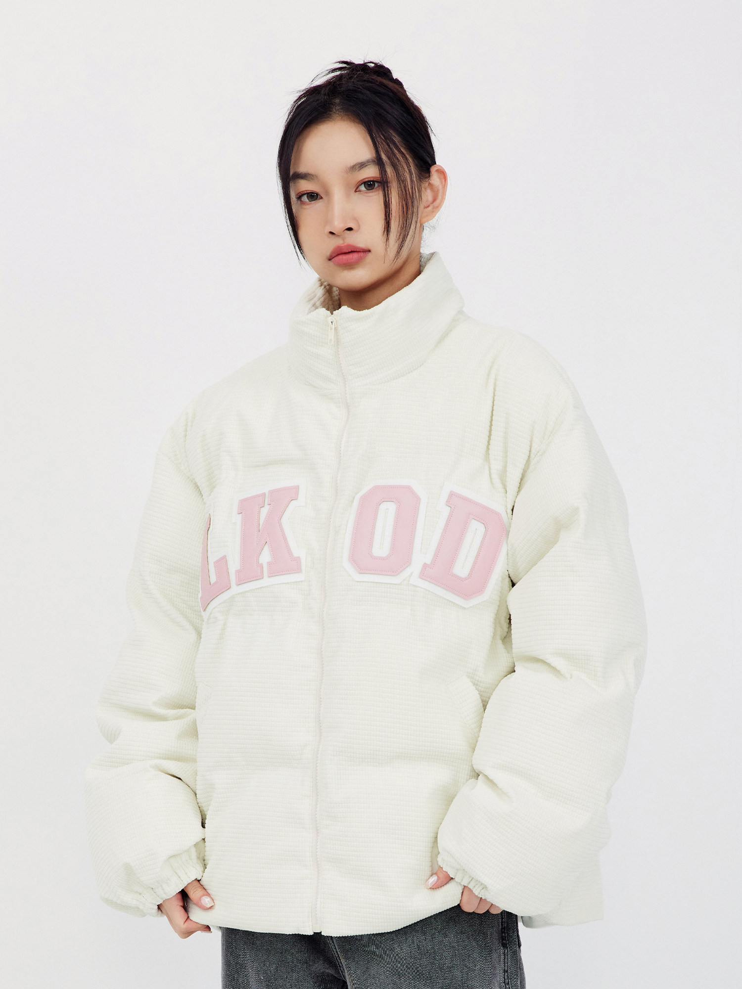 LKSTORE LKOD2022 AUTUMN|WINTER NEW LEATHER LABEL WAFFLE COTTON JACKET THICKENED JACKET FOR MEN AND WOMEN COUPLES TO KEEP WARM