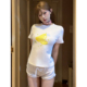 短袖 tee女 辣妹芒果印花T恤紧身短款 修身 STORE LKOD2025夏季