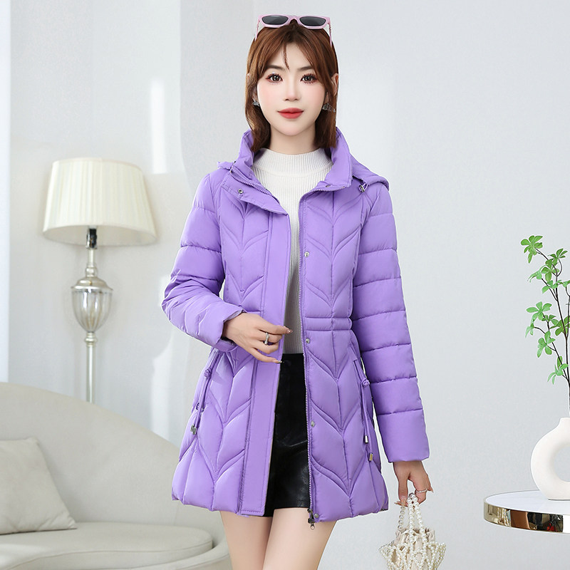 2024年冬季新款棉衣女中长款妈妈时尚修身洋气加厚棉服保暖棉袄潮