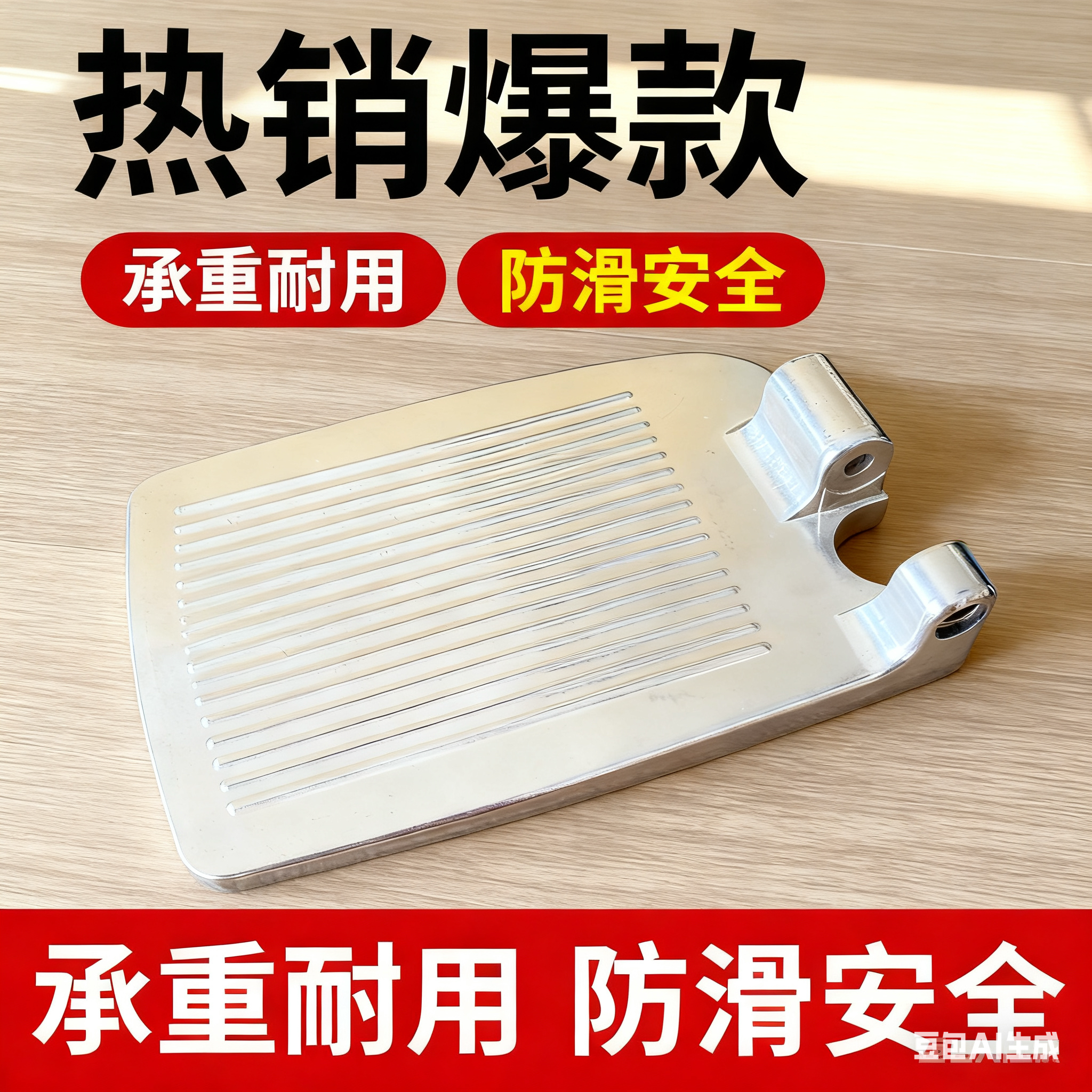 热销轮椅配件 轮椅脚踏板 欧式搁脚板缺口铝合金踏板适合管径19mm