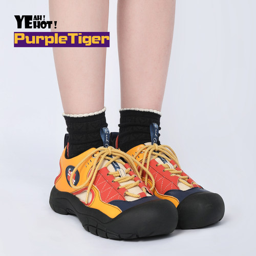 Purple Tiger原创新品2026夏季休闲厚底增高鞋丑萌设计运动女鞋