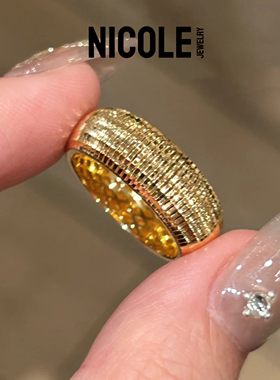 NICOLE JEWELRY 意大利CNC刻面灯球戒指女老钱风爆闪纯银指环百搭