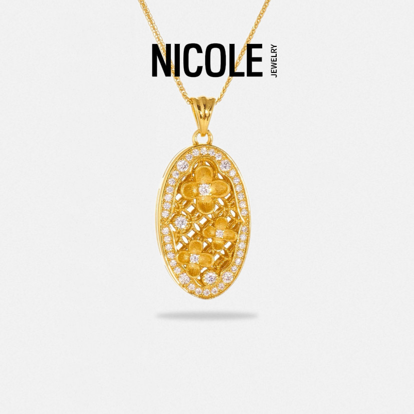 Nicole Jewelry 桂花酿拉丝浮雕纯银项链耳钉套装 秋冬设计复古