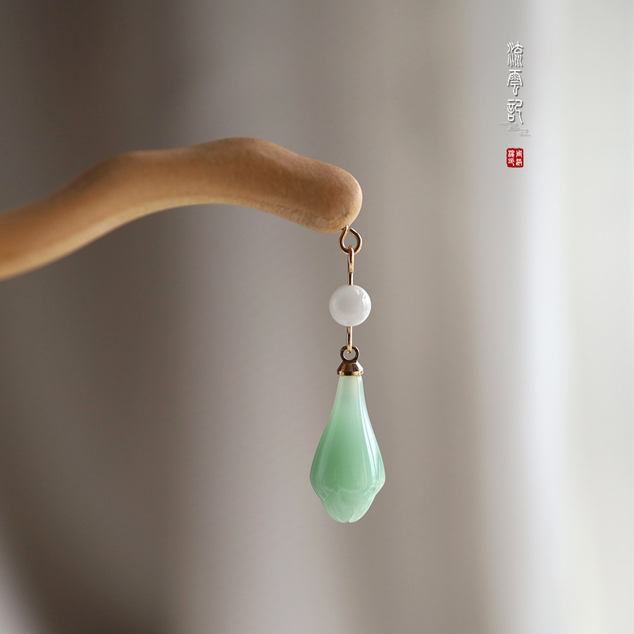流云记发簪桃木玉兰古典