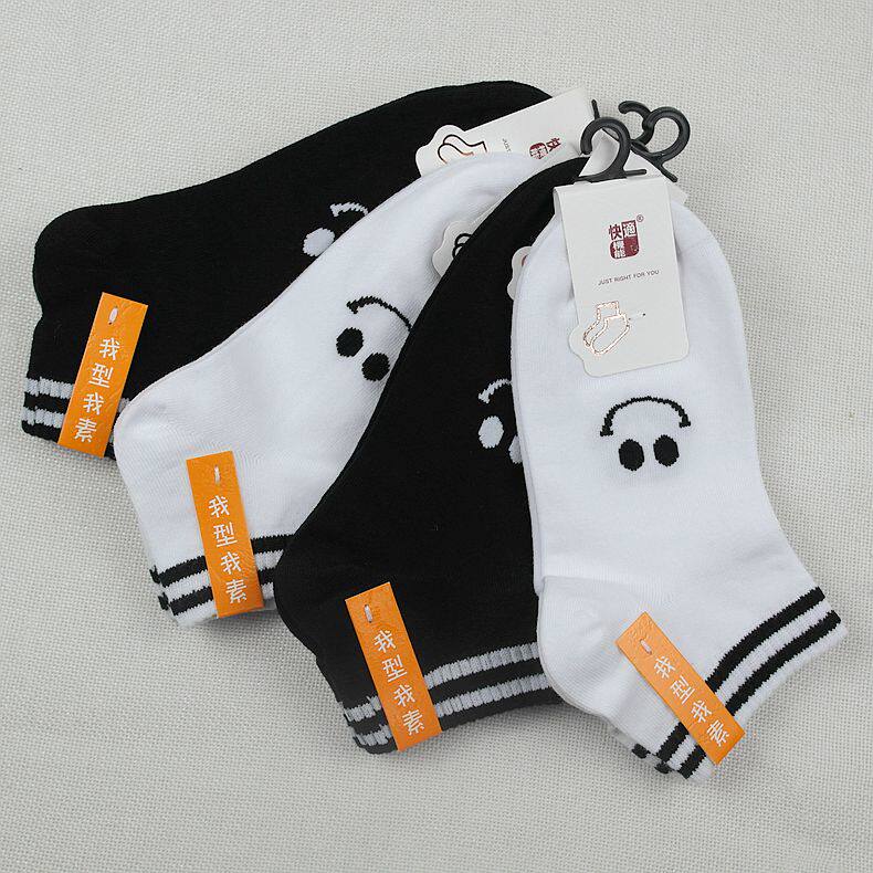 情侣纯棉薄款女袜满6双包邮