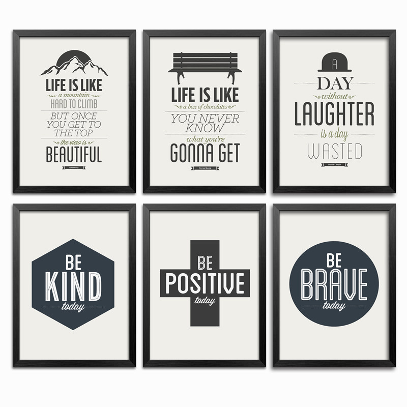 极简励志装饰画北欧简约卧室客厅墙壁画创意客厅英文海报有框挂画|ruв категории Домашний быт, декоративная живопись, современные декоративные картины - от Buy2taobao.com для оказания профессиональной услуги покупки агента Taobao