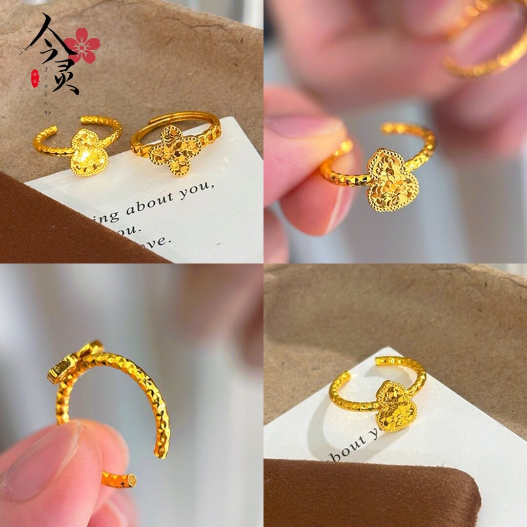 金色同款轻奢高级感碎碎冰葫芦开口戒女精致百搭指环小众设计戒指图片