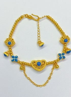 金店同款克莱因蓝色爱心花瓣手链 时尚简约百搭感手饰