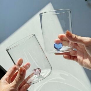 情人节创意爱心水杯结婚送礼玻璃杯情侣礼物杯子送男女朋友礼品杯