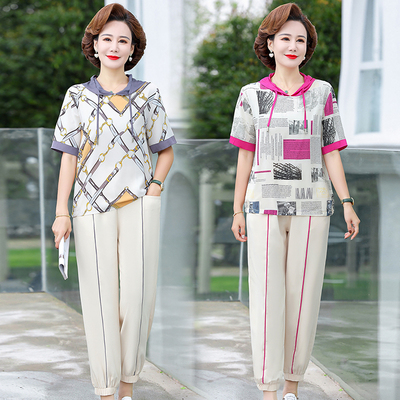 妈妈夏装运动服套装2024新款