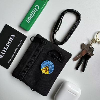 钥匙包男款新款挂脖卡包耳机包运动银行卡套卡包男式可拍爱pizza