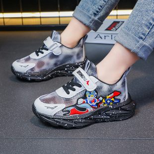 透气儿童单网鞋夏季小男孩软底跑步鞋网面男童运动鞋轻便中童男鞋