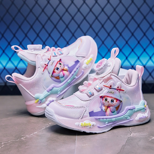 小学生防滑女宝老爹鞋 儿童女孩运动鞋 皮面 子2025新款 拉布布女童鞋