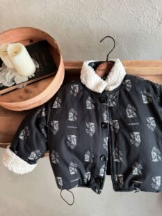 儿童羽绒棉服2023冬季童装宝宝棉袄卡通男童女童保暖黑色立领外套