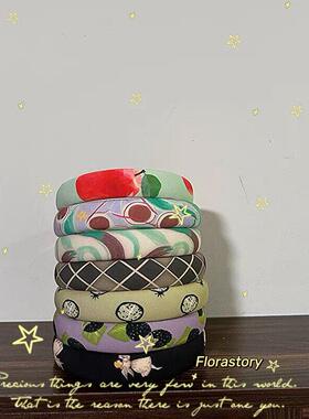 Florastory原创设计趣味艺术生复古日漫少女海绵高颅顶发箍头箍