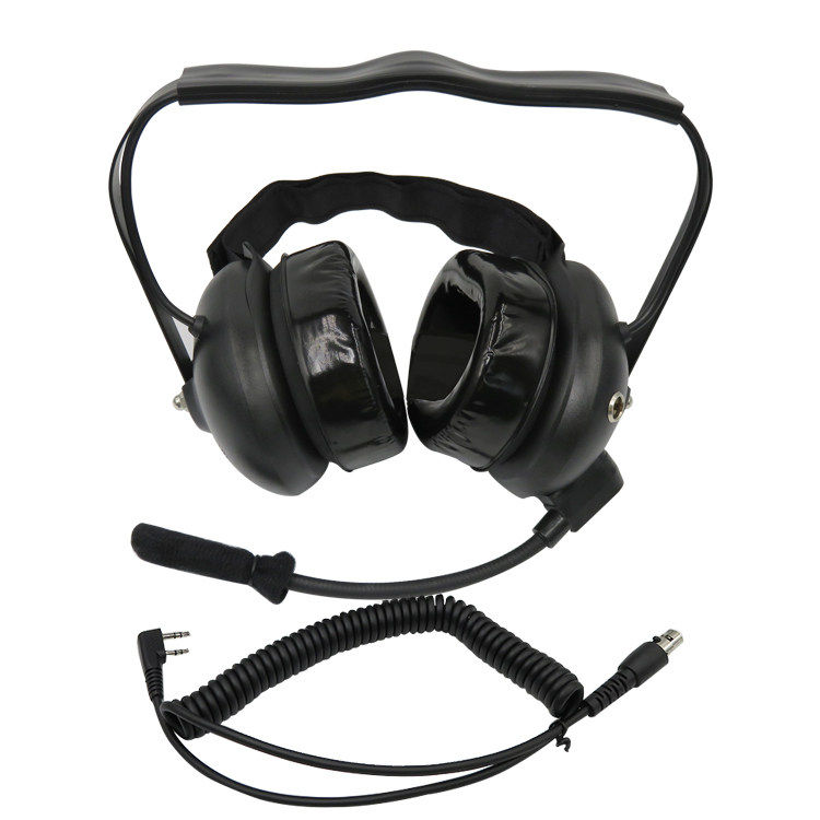 适用宝峰建伍对讲机降噪航空滑翔机耳机HYT后挂式耳麦黑色 包邮