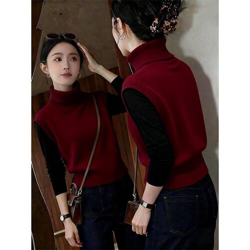 2025秋冬季新款痞帅炸街风爆款女装高级感显瘦百搭马甲针织杉毛衣