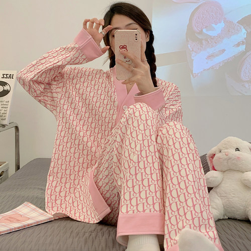 睡衣女春秋冬季纯棉长袖甜美可爱