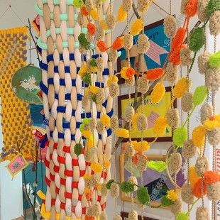 大球球粗毛线幼儿园手工diy材料美工区装饰编织区秋天环创球线团