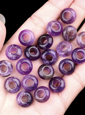 天然石6x12mm孔5mm大孔盘算水晶珠子手工制作DIY饰品配件批发