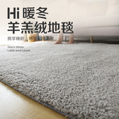 柔软加厚羊羔绒客厅地毯纯色高级简约卧室床边毯毛绒绒飘窗垫地垫