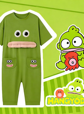 儿童连体睡衣丑鱼纯棉家居服
