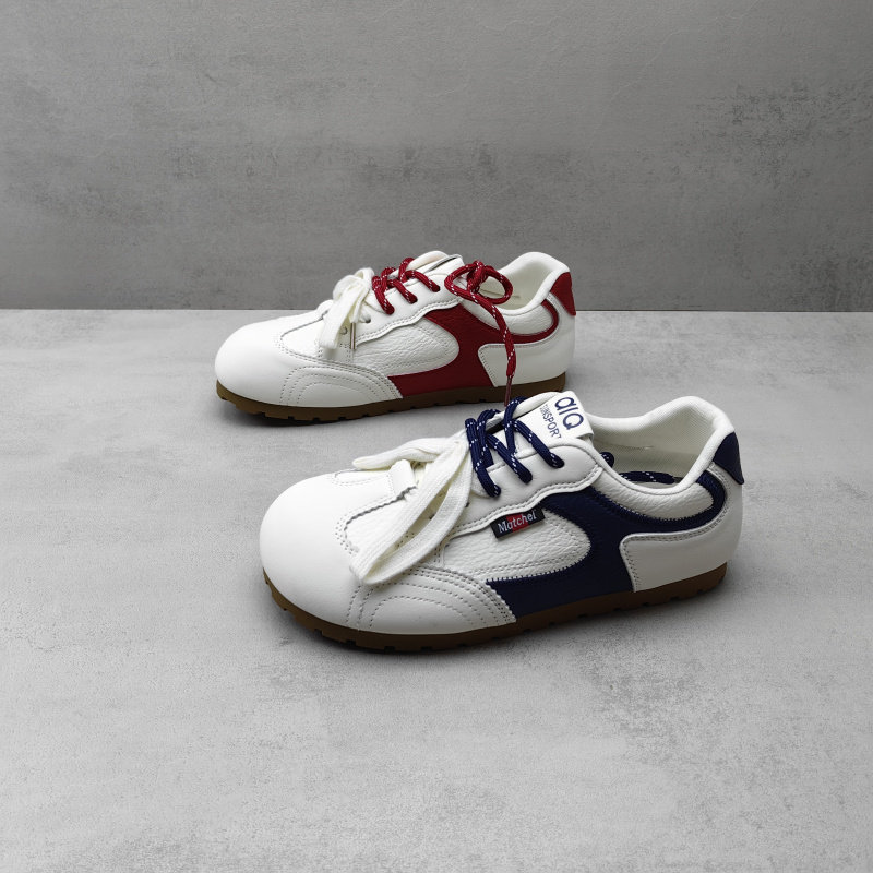 2026春季新款拼色德训鞋女休闲百搭系带平底学生小白鞋德训女鞋,女鞋,德训鞋,淘宝优惠券,粉丝福利购,淘宝优惠卷