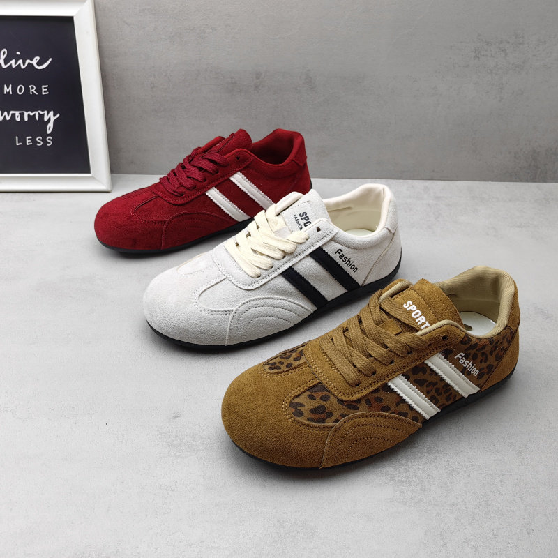 2026春秋新款绒面韩版日常防滑系带休闲平底运动鞋学生德训女单鞋,女鞋,德训鞋,淘宝优惠券,粉丝福利购,淘宝优惠卷