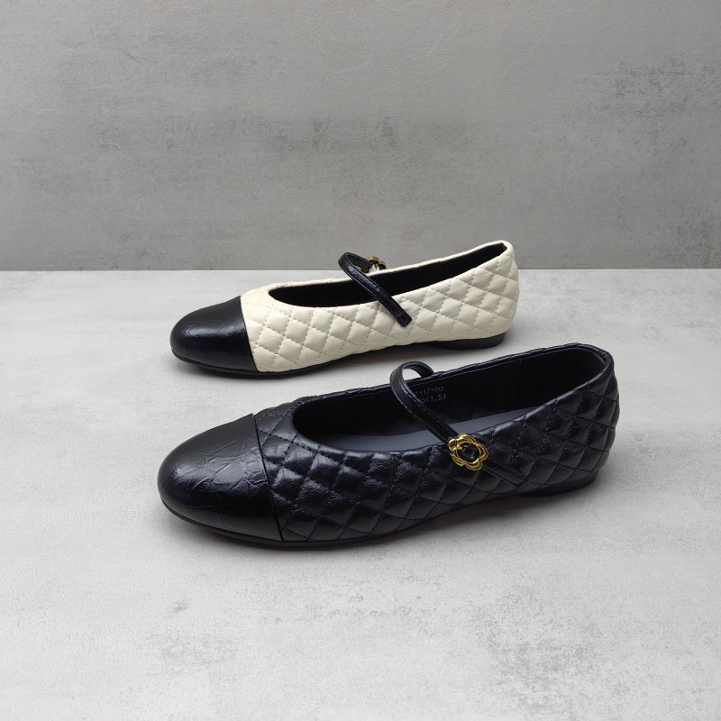 2026春款法式复古风菱格一字带玛丽珍鞋女平底圆头平底单鞋,女鞋,玛丽珍鞋,淘宝优惠券,粉丝福利购,淘宝优惠卷