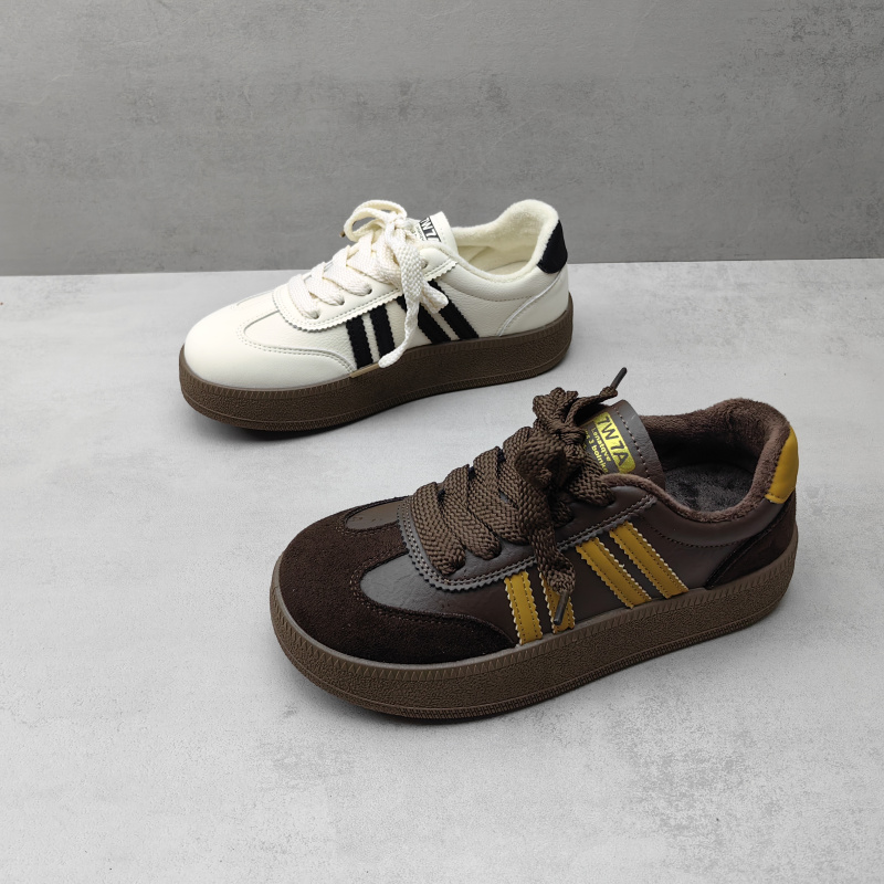 2025秋冬款加绒保暖厚底德训鞋