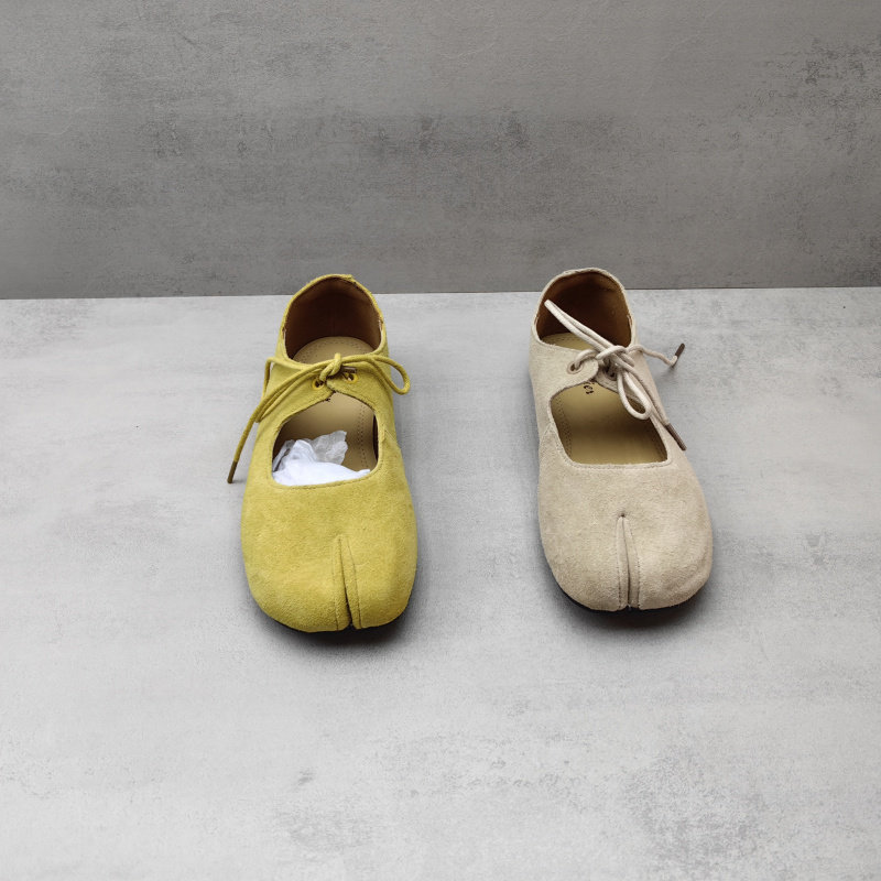 2026春款法式复古风真皮芭蕾舞鞋女新款系带平底分趾玛丽珍女单鞋,女鞋,时尚芭蕾鞋,淘宝优惠券,粉丝福利购,淘宝优惠卷