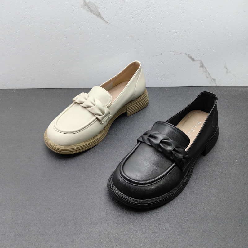 工厂清仓2024春季真皮女鞋韩版软底低跟方跟乐福鞋圆头牛皮女单鞋,女鞋,乐福鞋（豆豆鞋）,淘宝优惠券,粉丝福利购,淘宝优惠卷