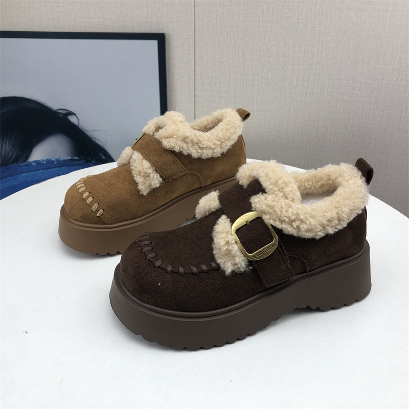 绒面加绒保暖高帮勃肯鞋