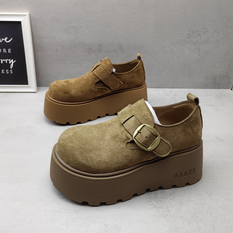 2026春秋款绒面厚底小个子女生增高勃肯鞋乐福鞋百搭休闲女单鞋,女鞋,勃肯鞋/软木鞋,淘宝优惠券,粉丝福利购,淘宝优惠卷