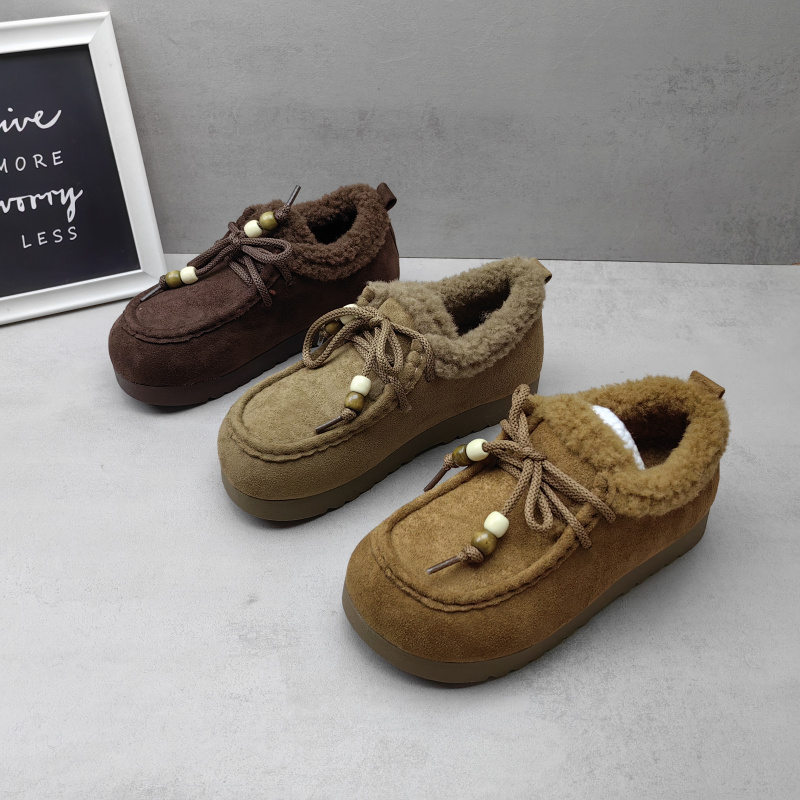 2025冬季款森系绒面加绒保暖鞋