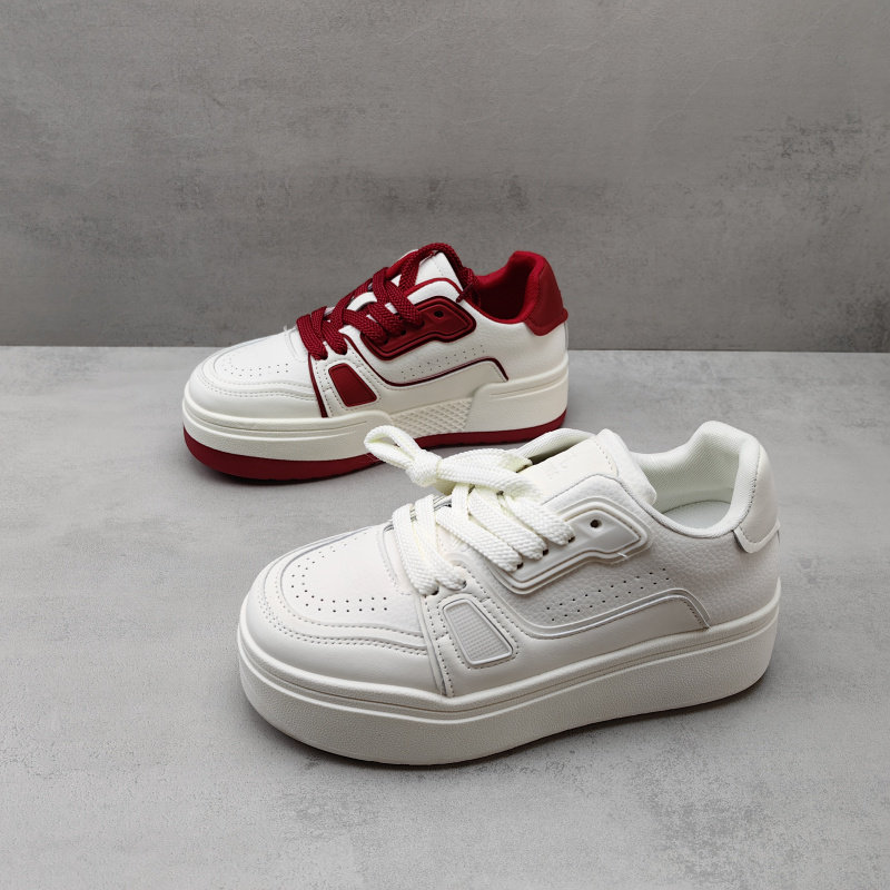 2026春款厚底增高小个子女生百搭休闲系带运动板鞋潮小白鞋女单鞋,女鞋,休闲板鞋,淘宝优惠券,粉丝福利购,淘宝优惠卷