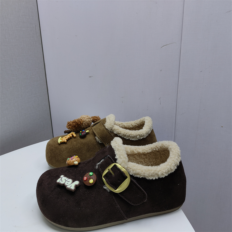 冬季加绒保暖毛绒勃肯一脚蹬鞋