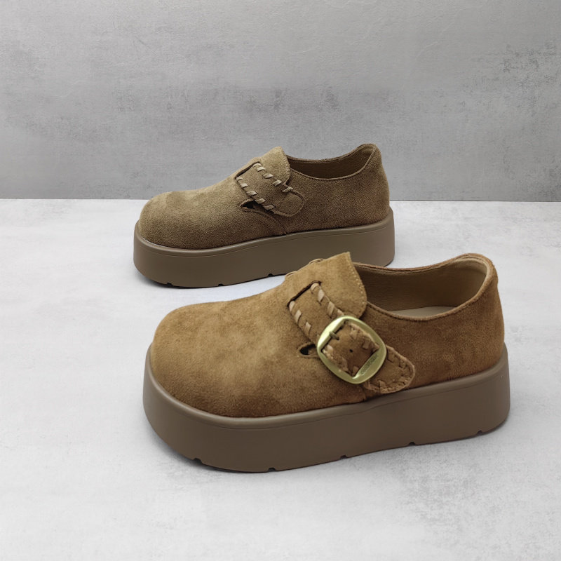 2026春款复古绒面厚底增高小个子女生勃肯鞋百搭休闲女生单鞋,女鞋,勃肯鞋/软木鞋,淘宝优惠券,粉丝福利购,淘宝优惠卷