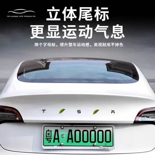 特斯拉modelY/model3车标黑化毛豆3yT前标尾标哑黑TESLA车标改装