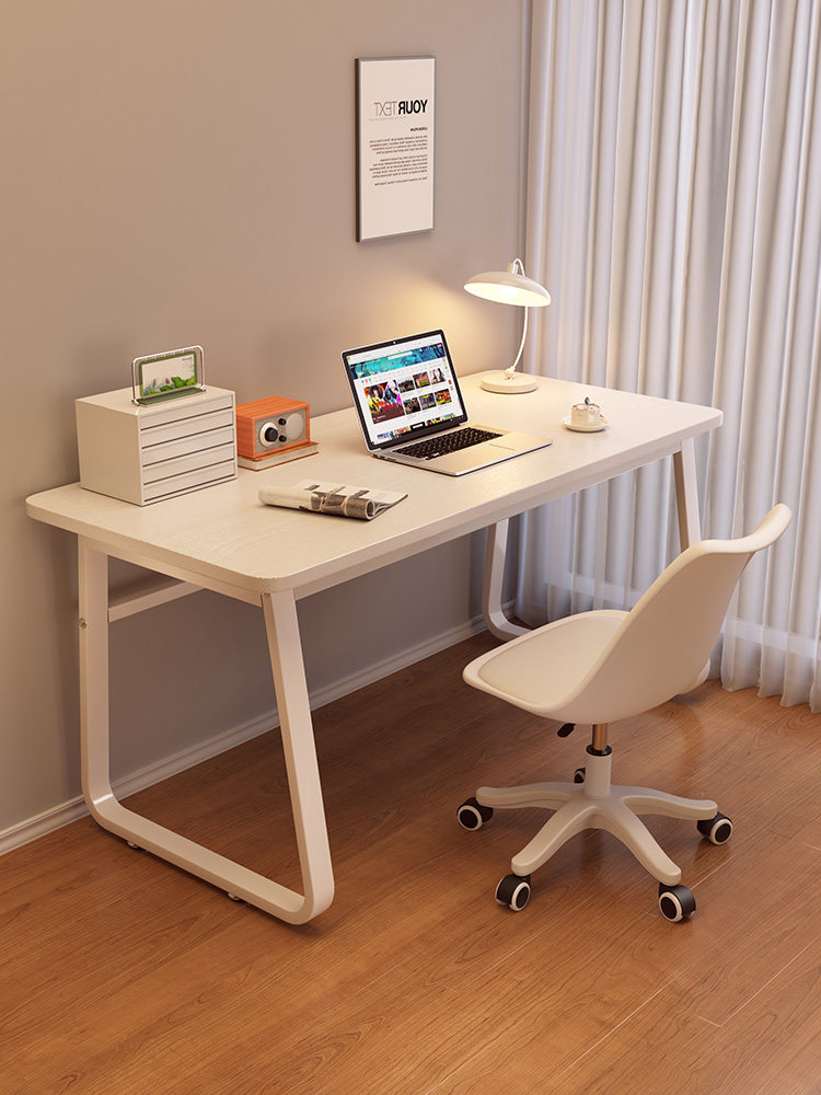 奶油风电脑桌家用学生学习桌写字桌简易办公桌工作台桌子卧室女生