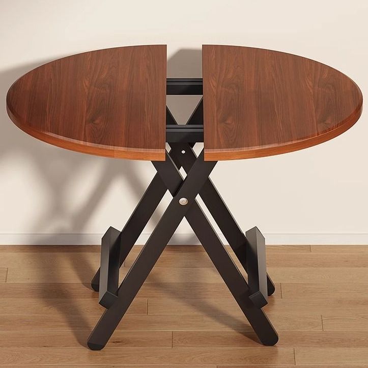 小户型出租房屋家用吃饭桌子可折叠式简易圆桌户外便携餐桌椅套装