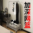 卧室落地式 置物挂衣架家用挂衣杆架金属衣帽架床边晚上放衣服神器