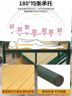 竹床折叠床单人双人家用办公室便携午休木床出租房硬板加固简易床