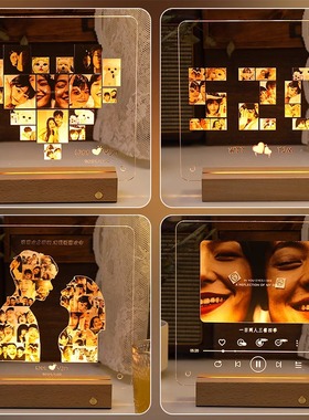 照片定制装饰亚克力相框摆台拼图桌面摆件情侣送女友男生纪念礼物