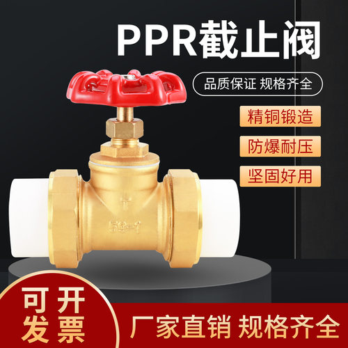 PPR黄铜截止阀双活接热熔截止阀