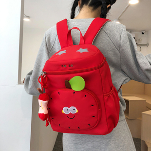 可爱苹果双肩包休闲新款卡通学生书包出游旅行背包大容量轻便通勤