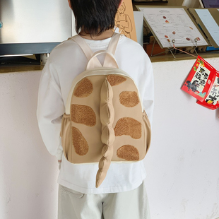 卡通迷你小书包儿童背包可爱撞色动物型恐龙刺绣双肩包柔软包包