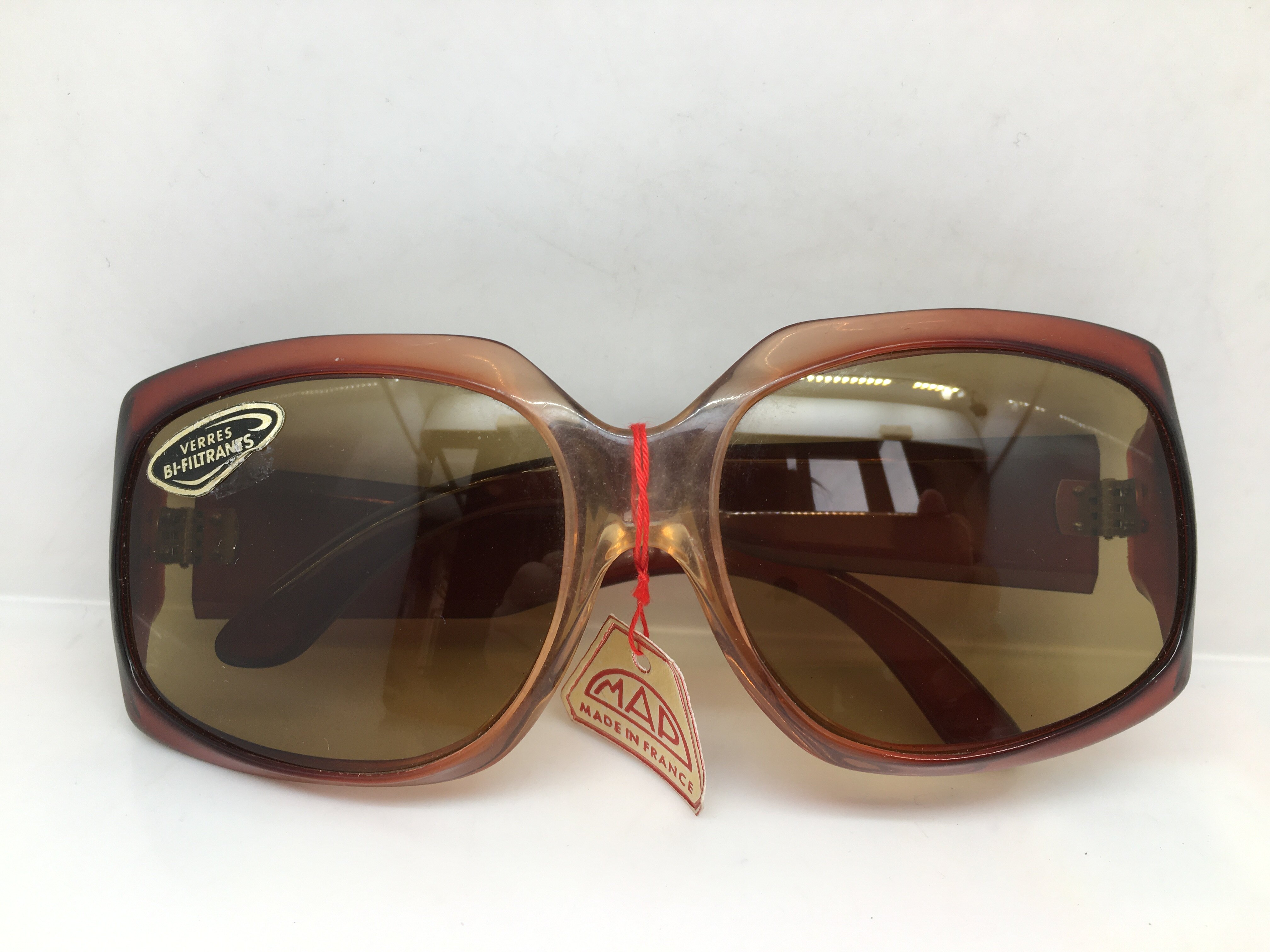 70年代法国产 玻璃太阳镜 手工板材墨镜
