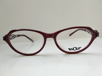 BOZ PLATINE 1324  暗红色 女猫眼眼镜 平面镜