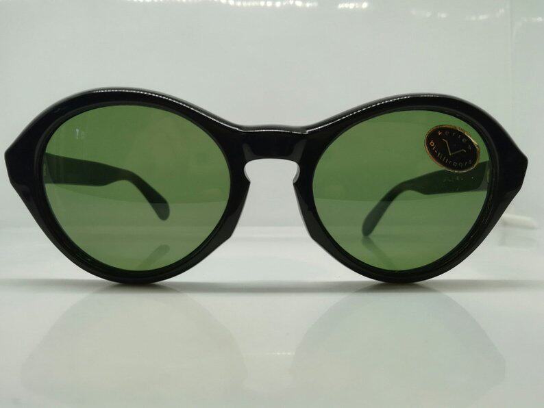 vintage  四五十年代 小黑框 复古太阳镜 玻璃镜片墨镜 法国